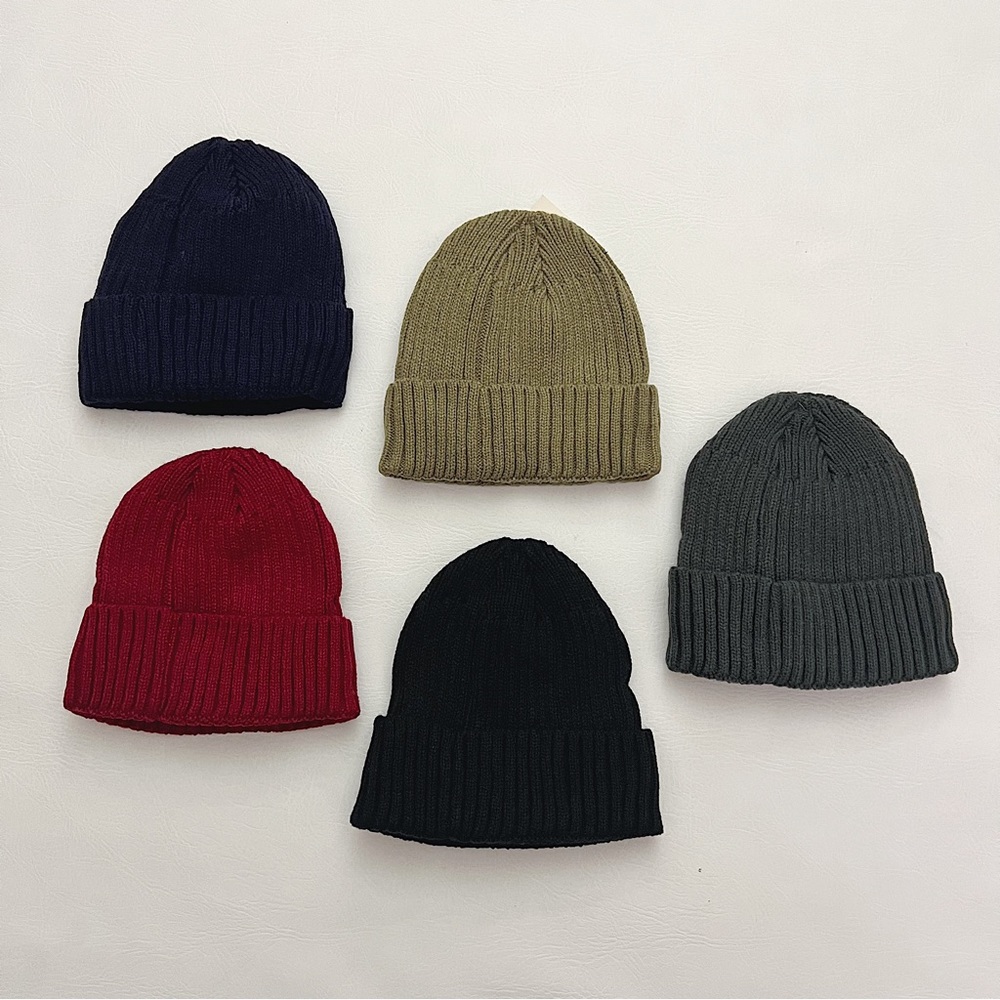 Unisex Faux Fur Lined Ribbed Beanies